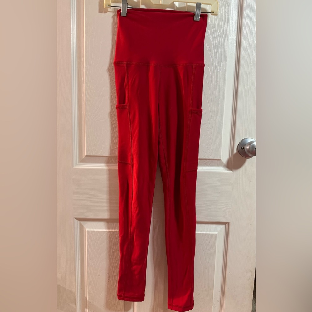 Women's Silver Icing Red High-Waisted fleece Lined leggings